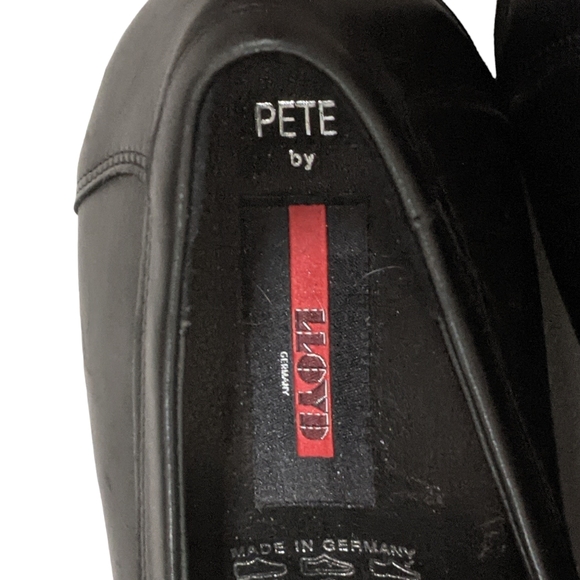 Lloyd of Germany Pete black leather loafer block heel slipper moccasin men's 8 - Picture 5 of 10